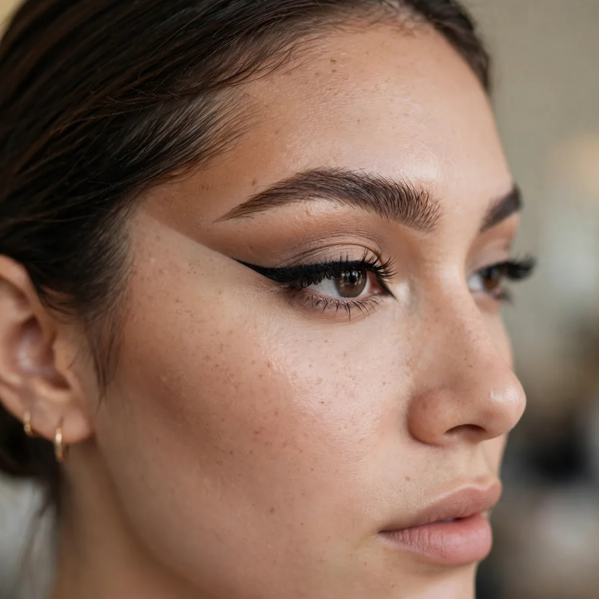 Temple contour enhancing fox eye