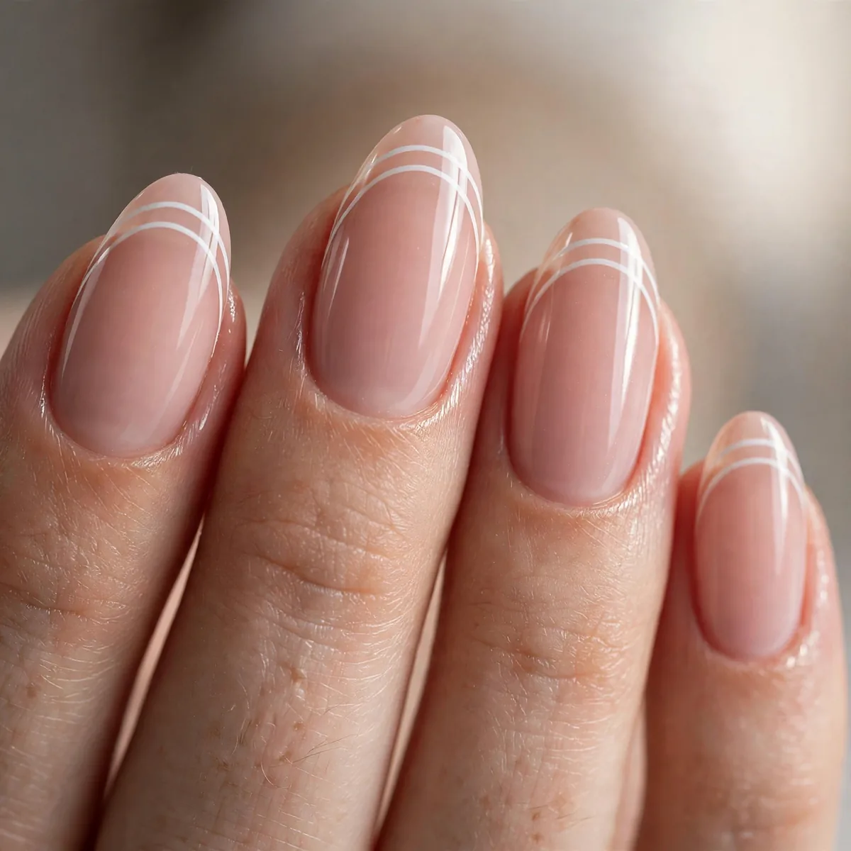 Double line french tip design