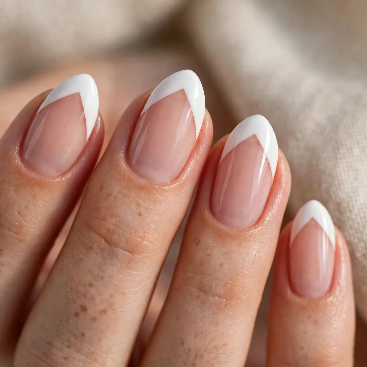 V-shaped chevron french tips