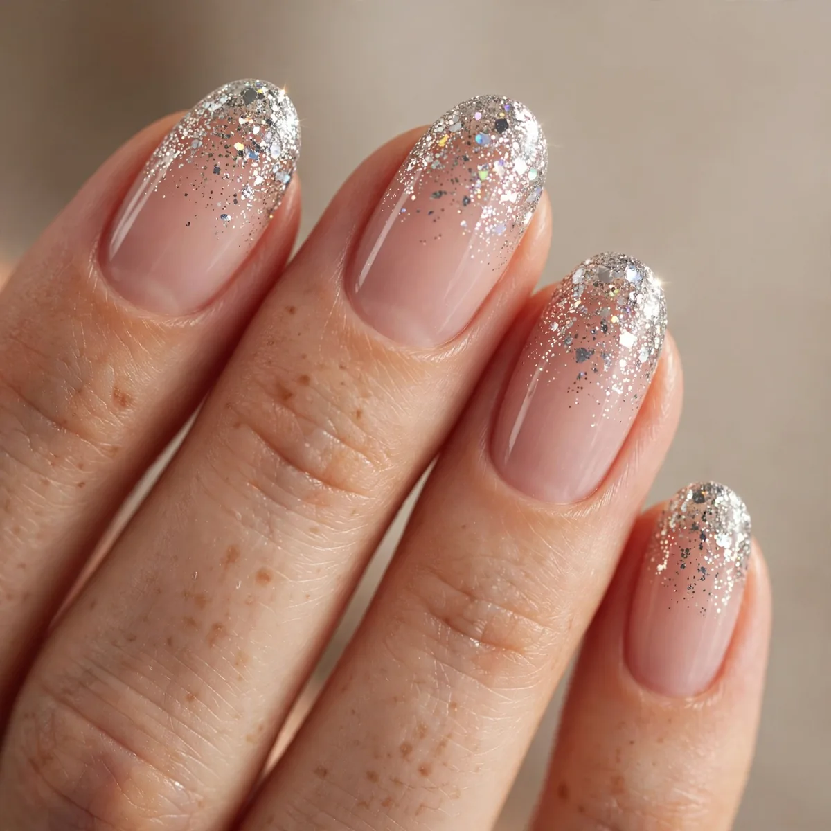 Glitter french tip sparkle nails