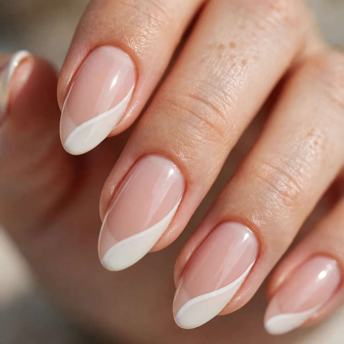 Asymmetric side french tip design