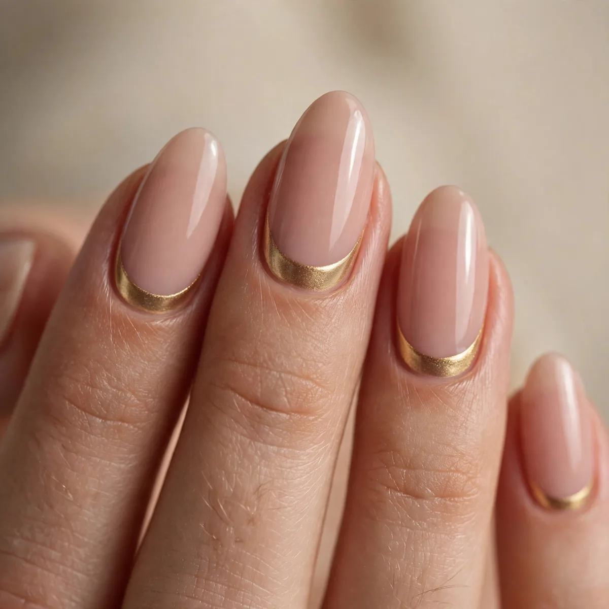 Reverse french moon manicure