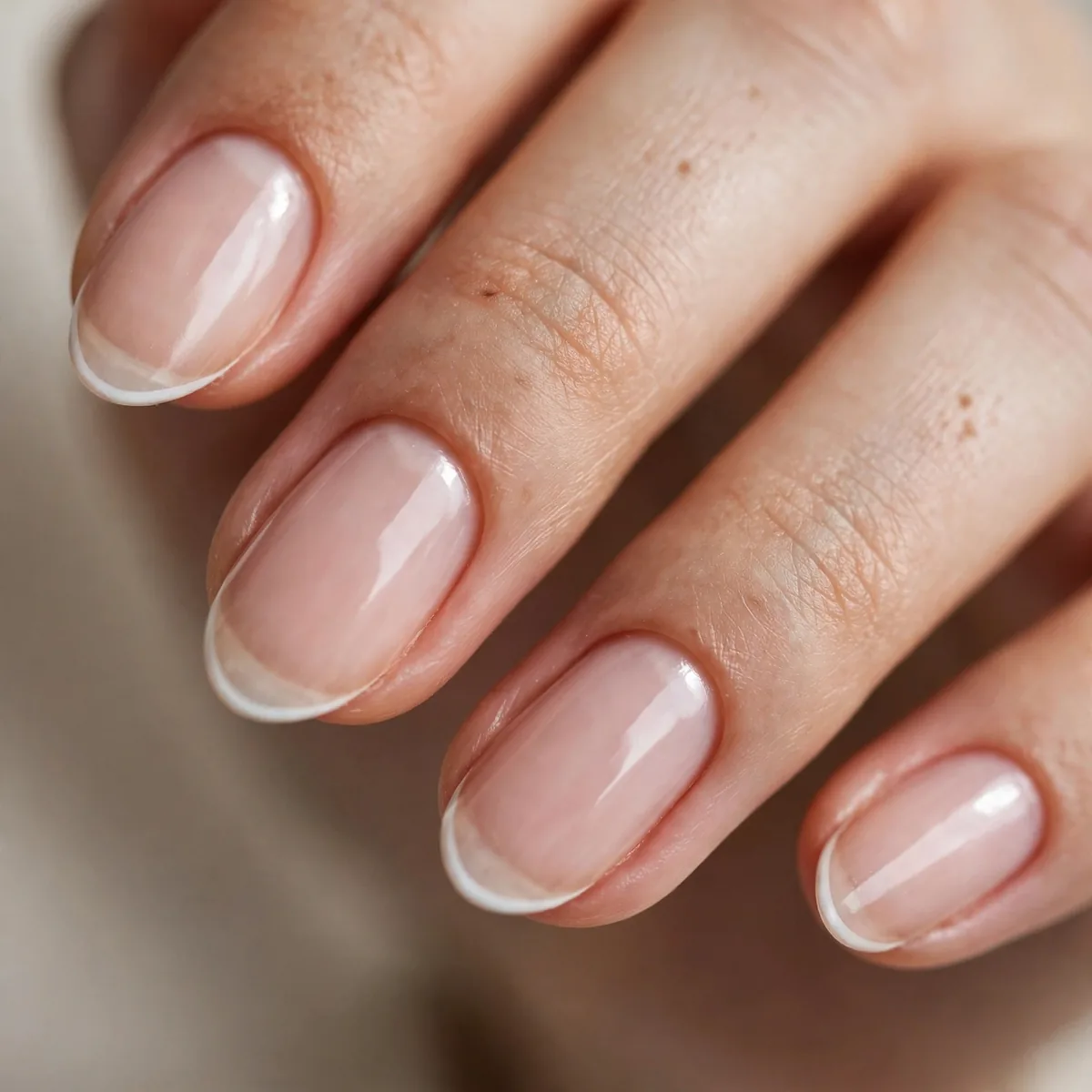 Micro thin french tip nails