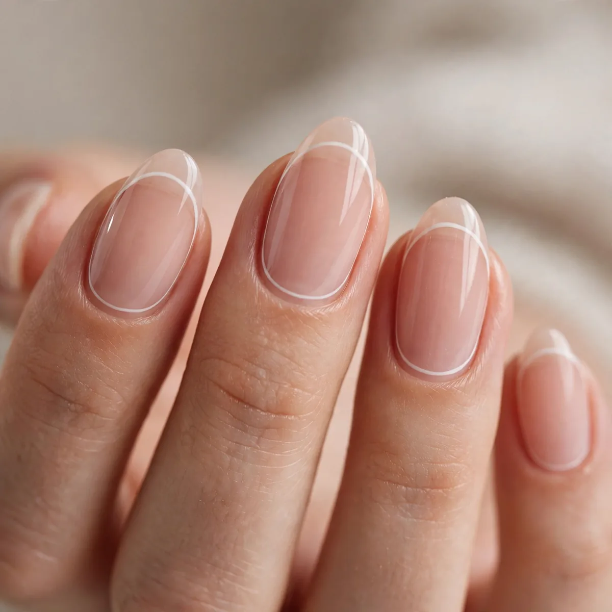 Outlined french tip nail design