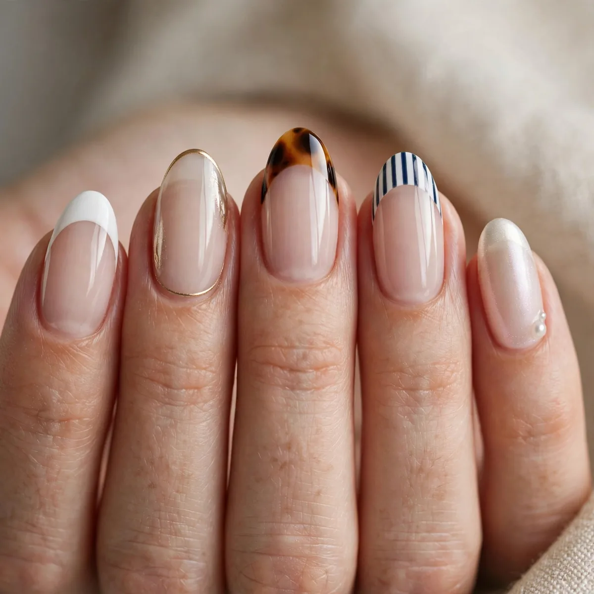 Curated modern french nail collection