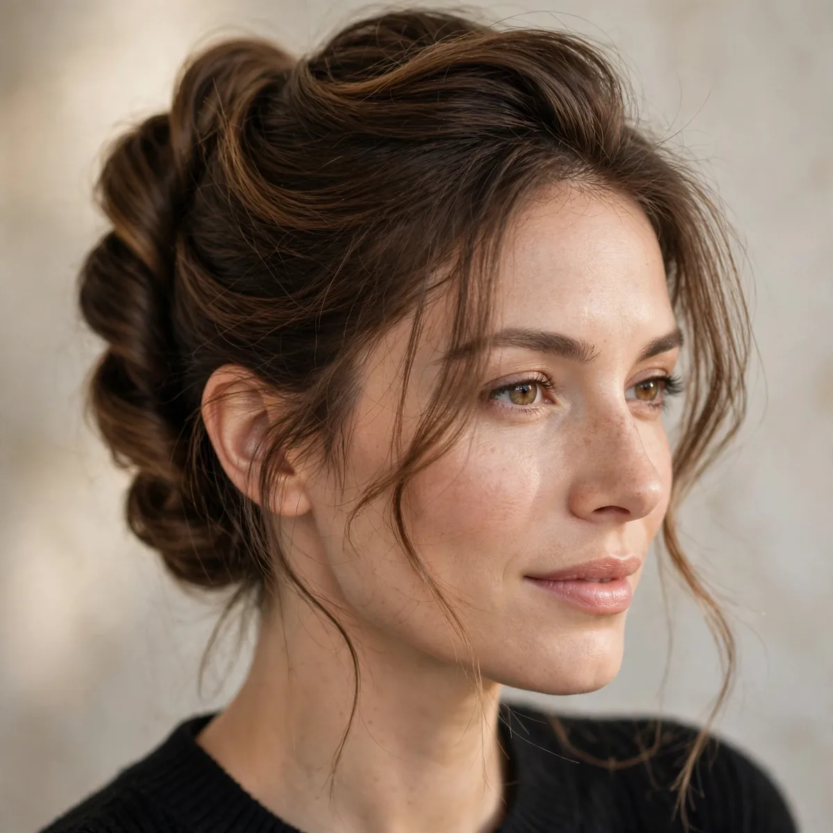 Soft modern French twist with texture
