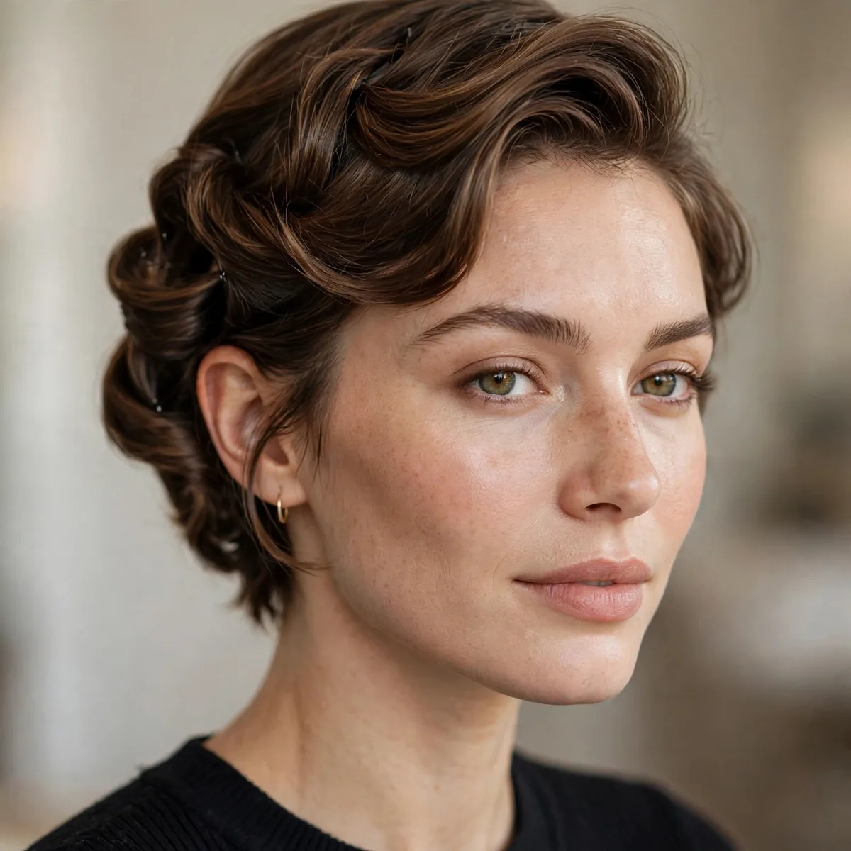 French twist adapted for short hair