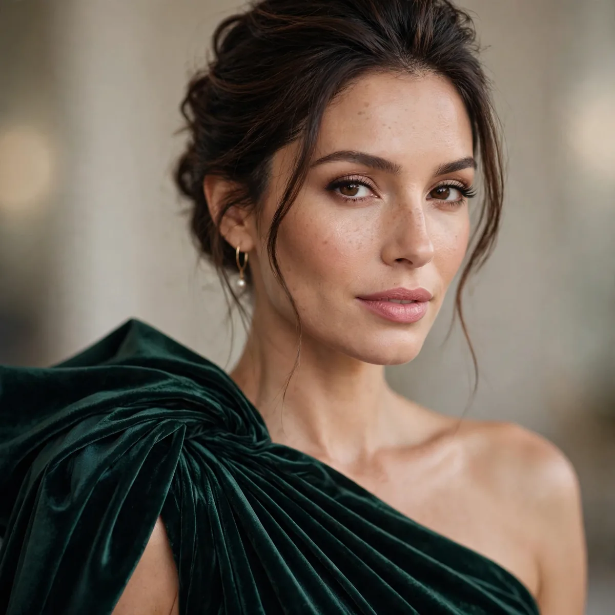 One shoulder gala gown