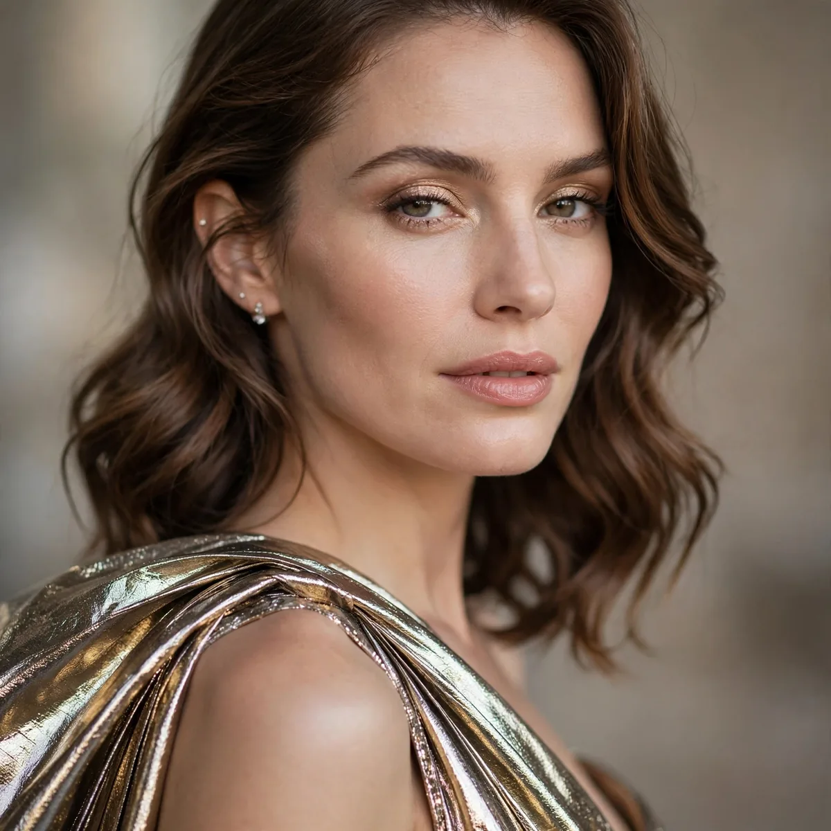 Metallic gala gown