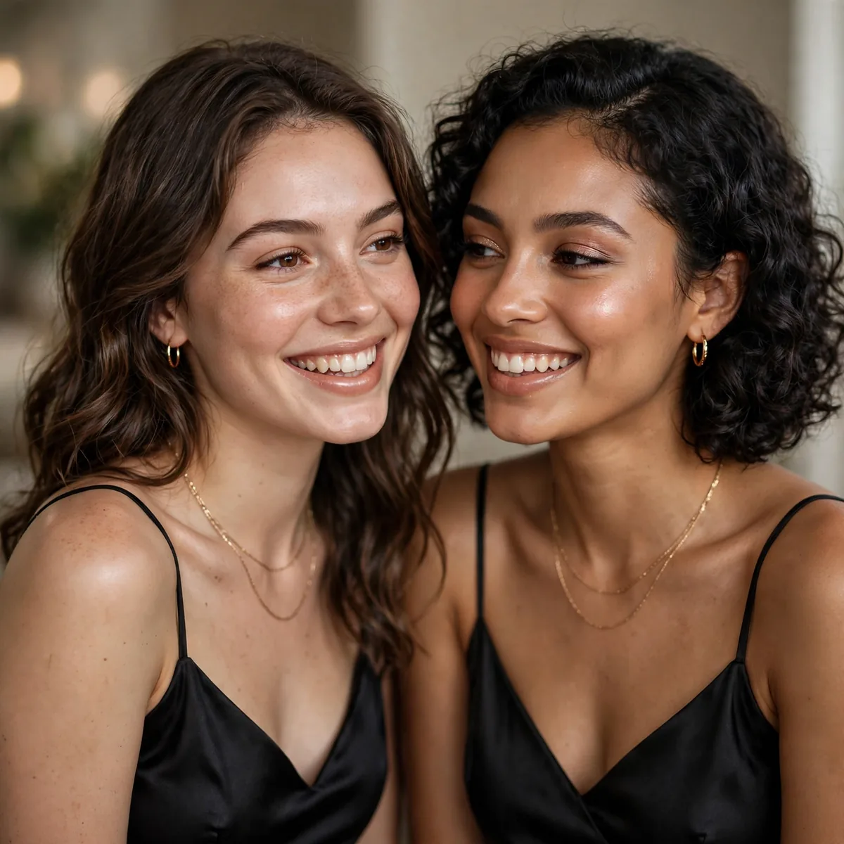 Friends in matching outfits girls night