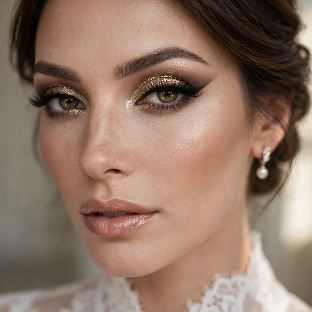 Cut crease eyeshadow bridal
