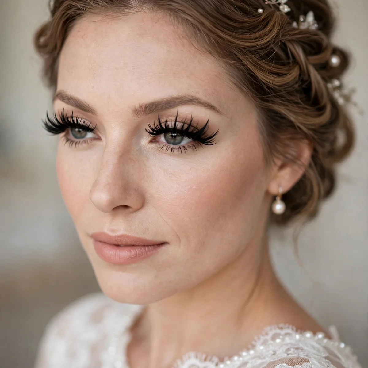 Dramatic false lashes bridal