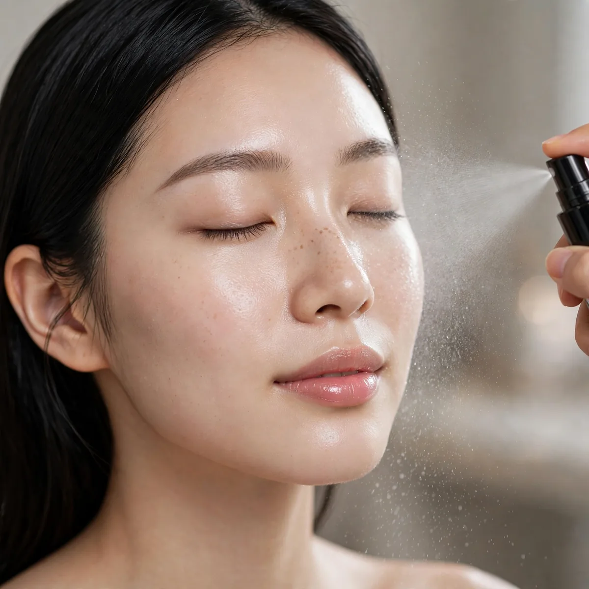 Misting touch ups for glass skin