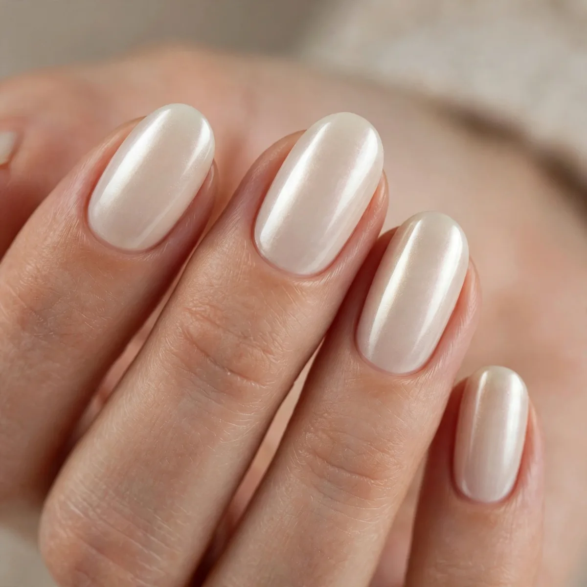 Vanilla chrome glazed nails