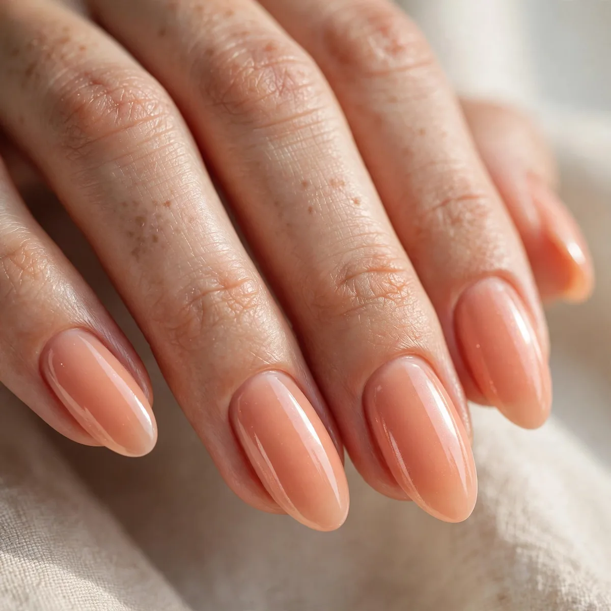 Peach glazed donut nails