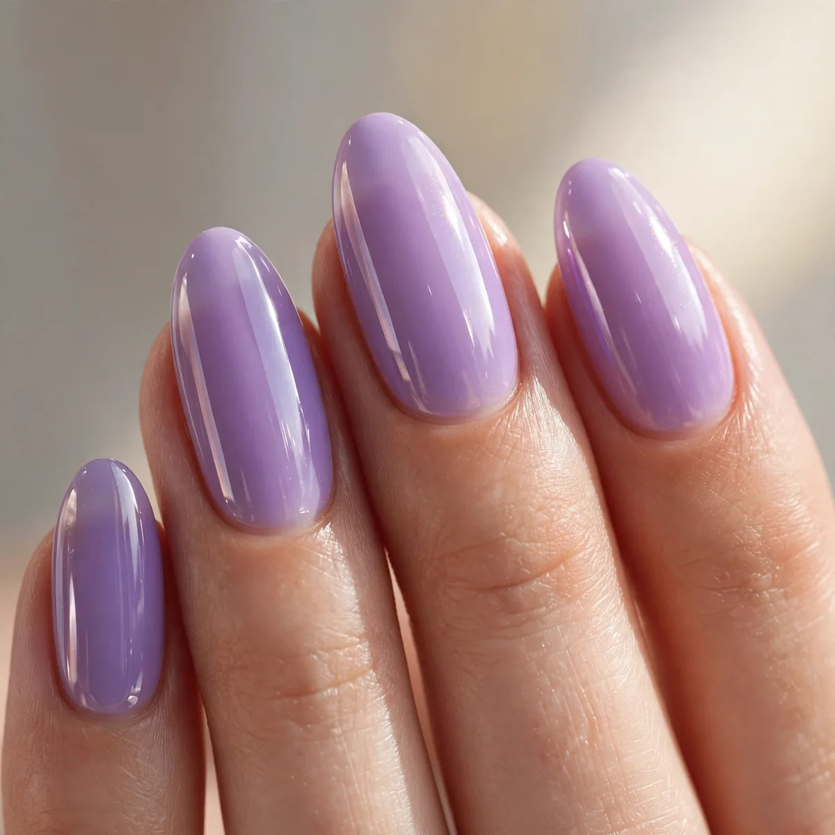 Lavender purple glazed nails