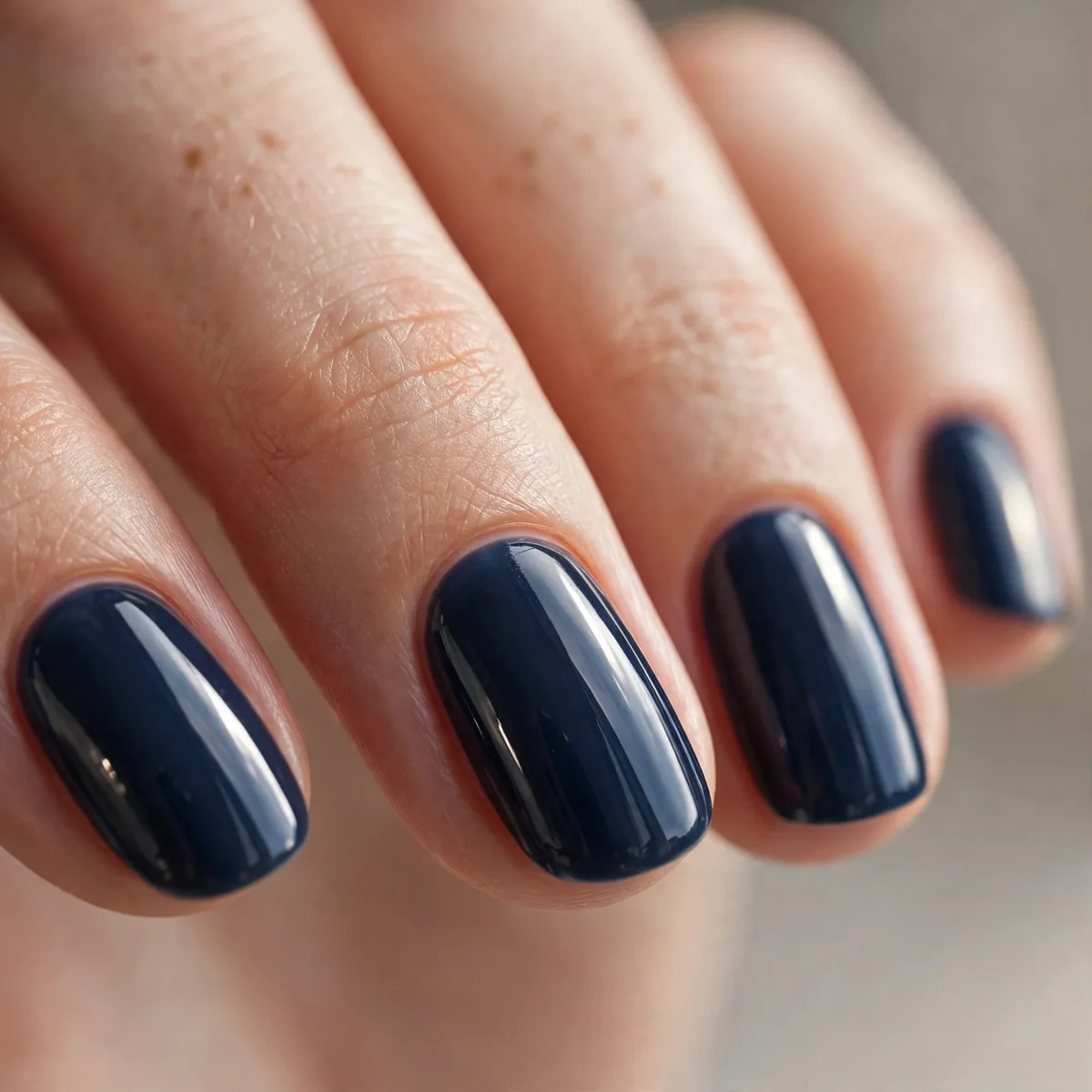 Dark blue glazed nails