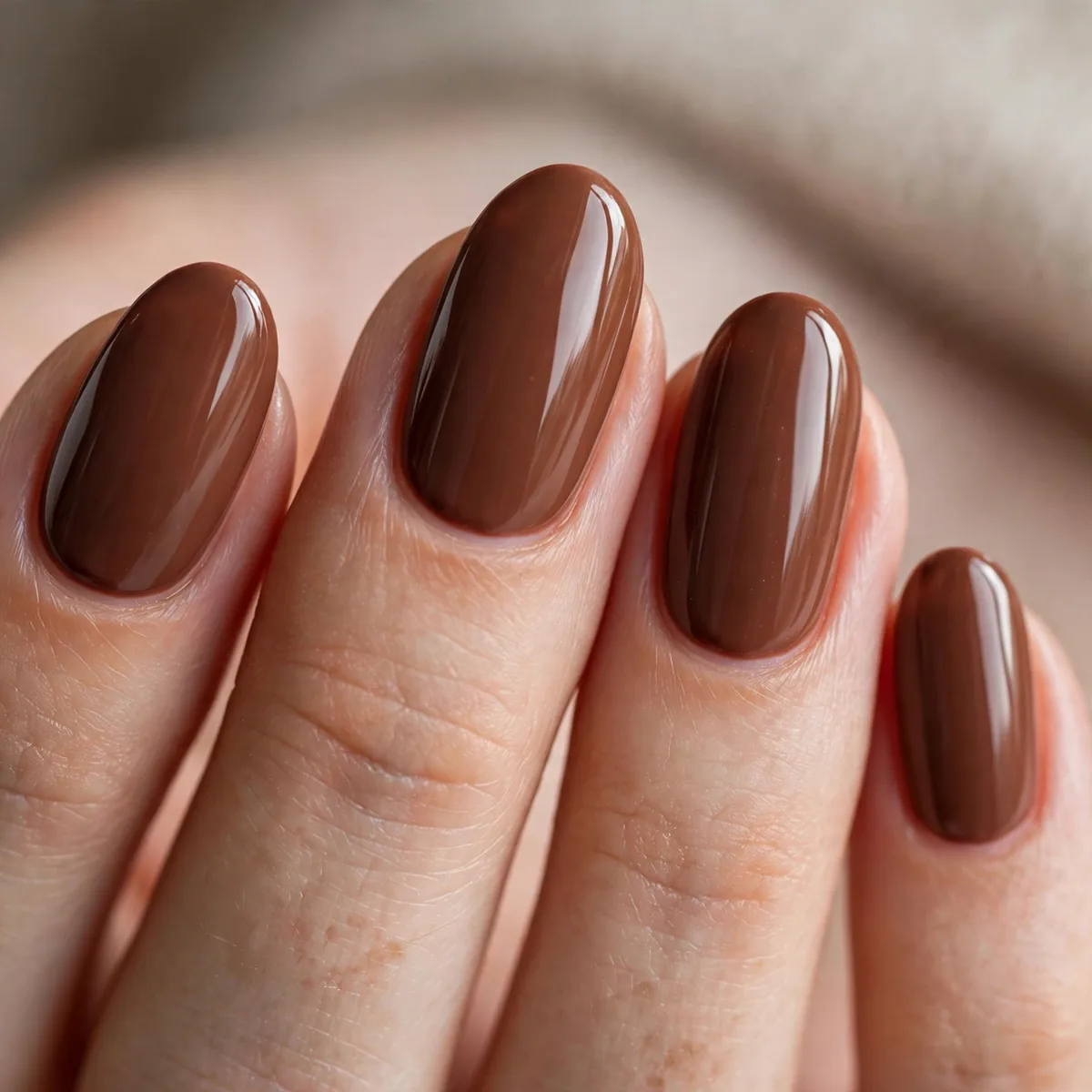 Cocoa brown glazed nails