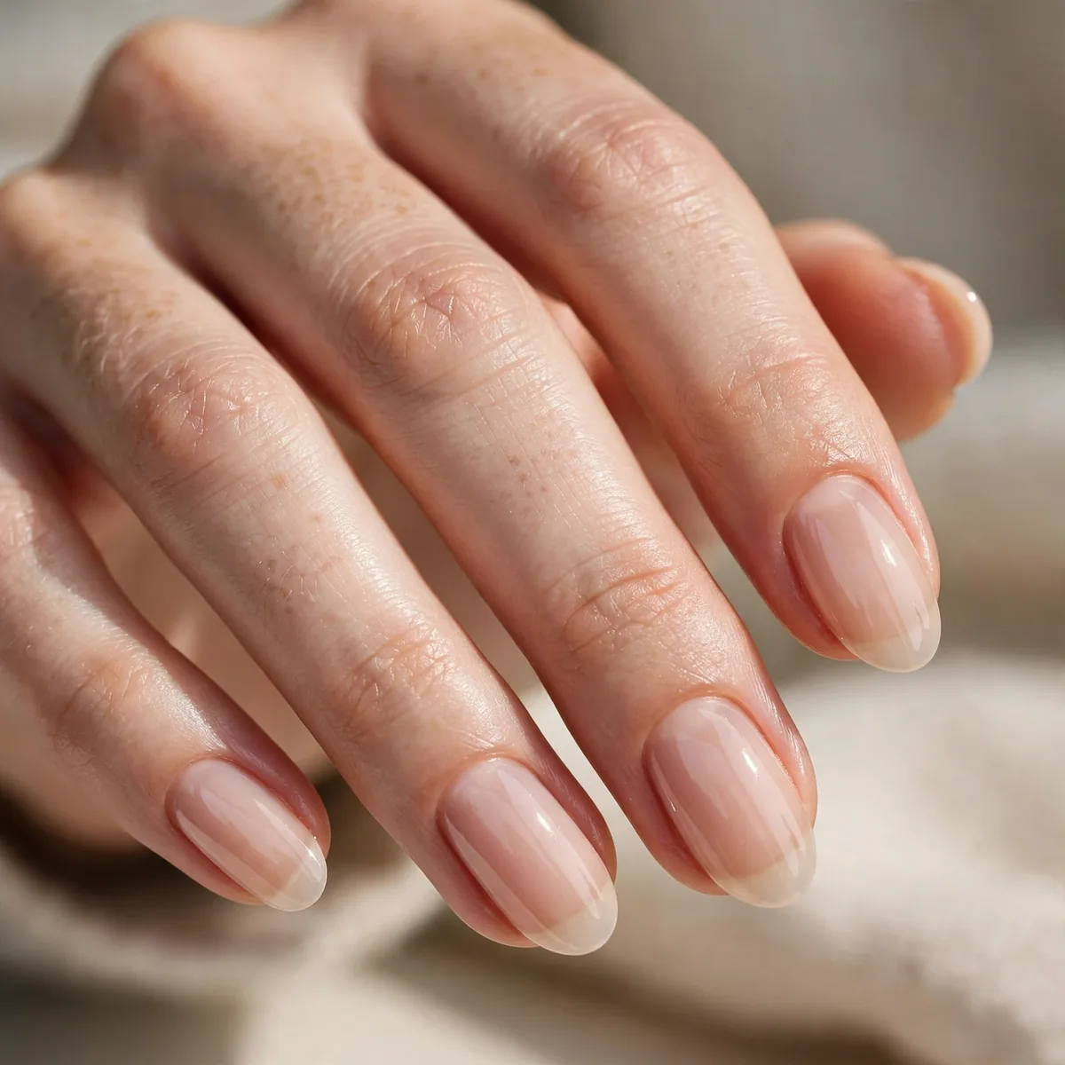 Extra sheer nude glazed nails