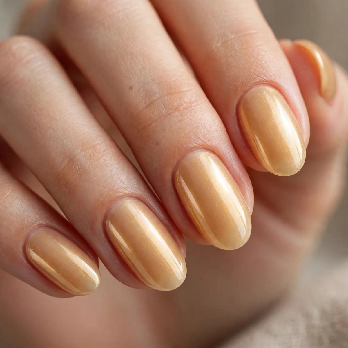 Golden glazed donut nails