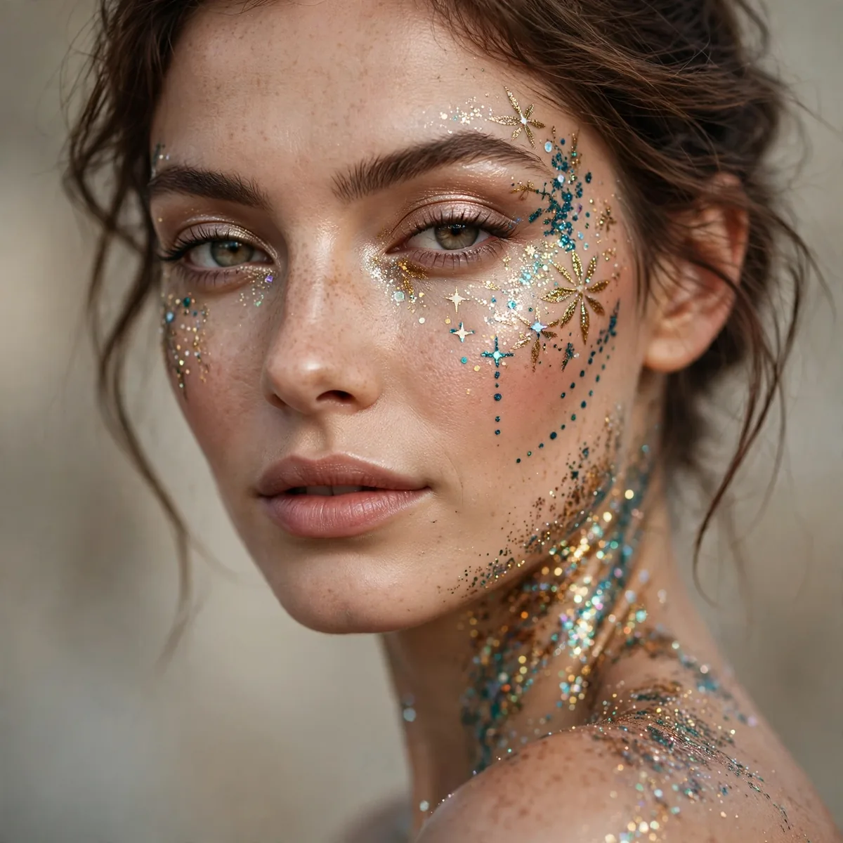 Glitter body art festival