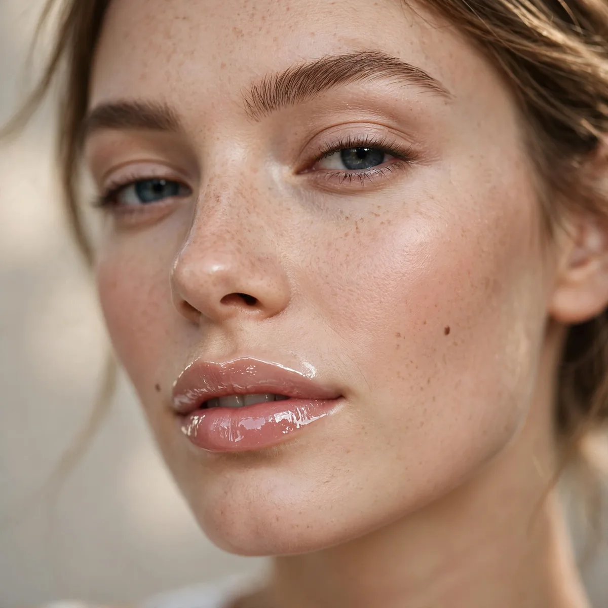 Clear gloss classic lip look