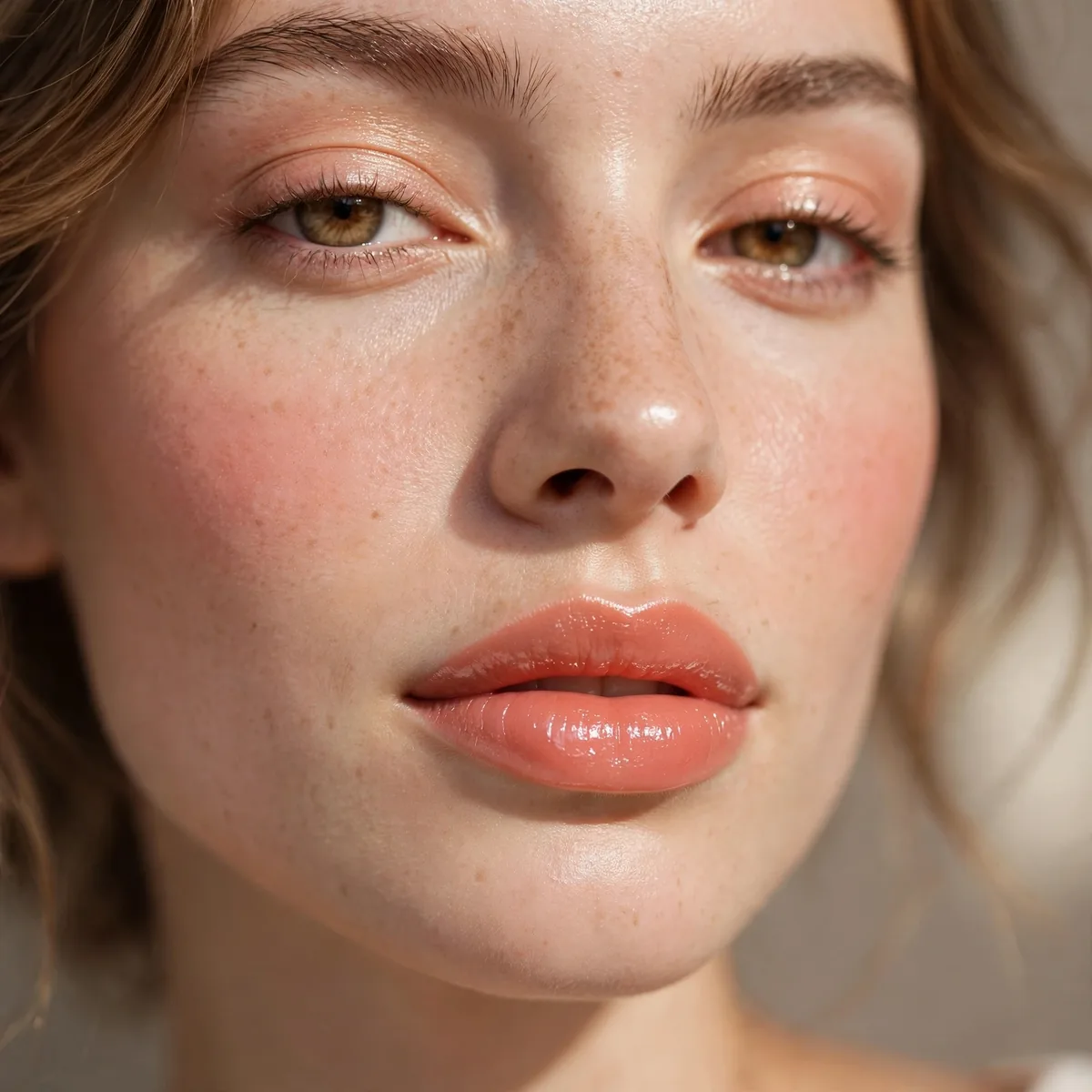 Peachy gloss lip glow