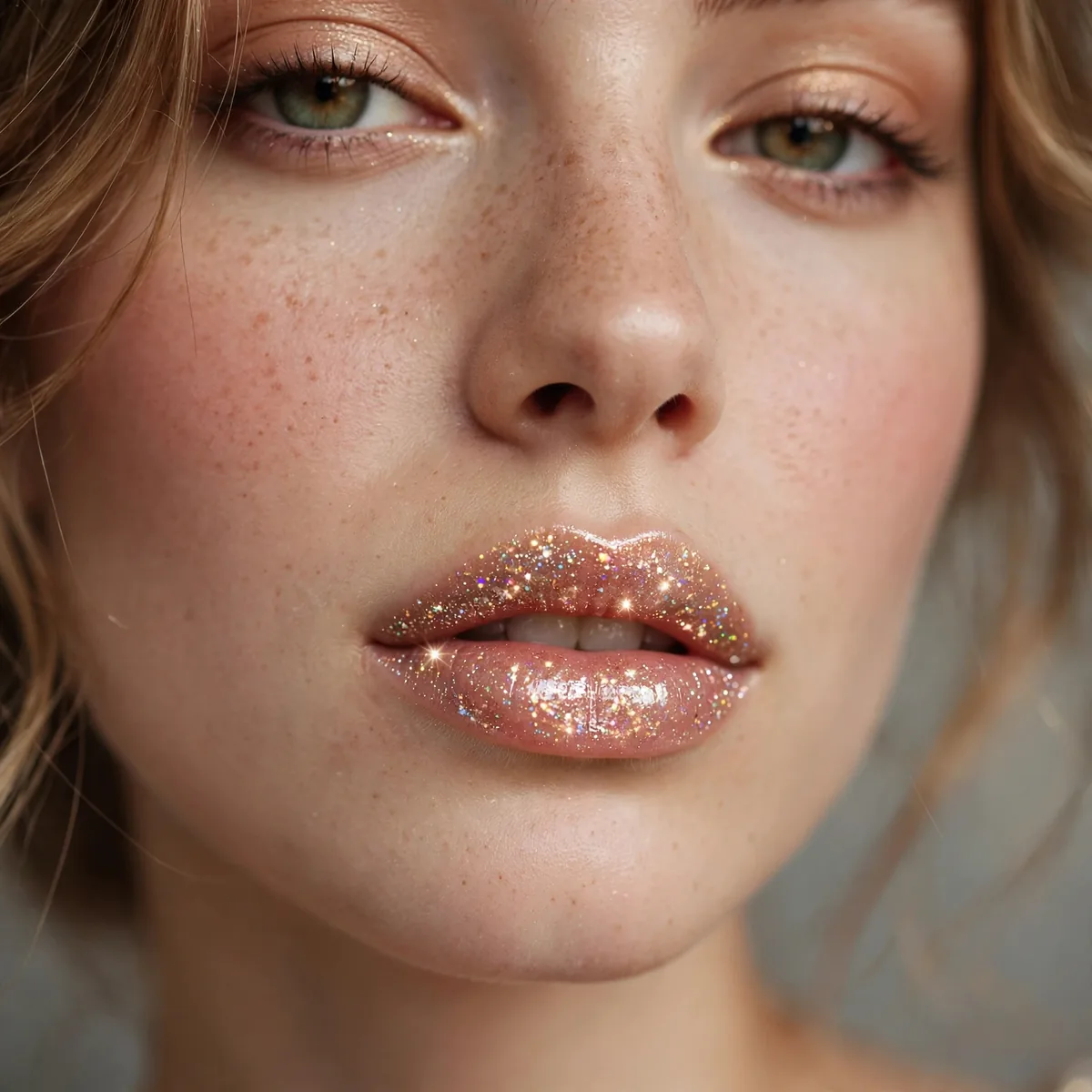 Glitter gloss party lip look