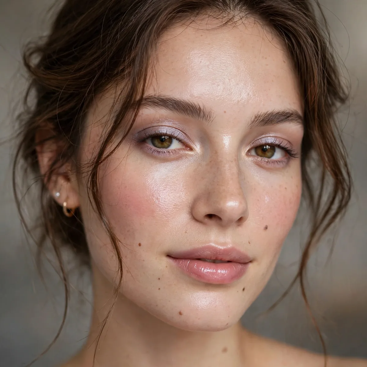 Powder-free dewy winter makeup