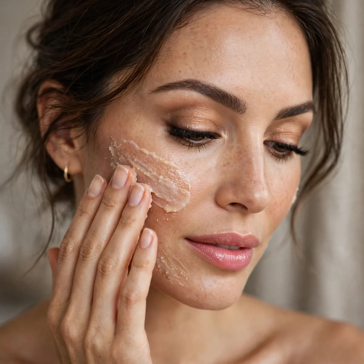 Gentle exfoliation before makeup