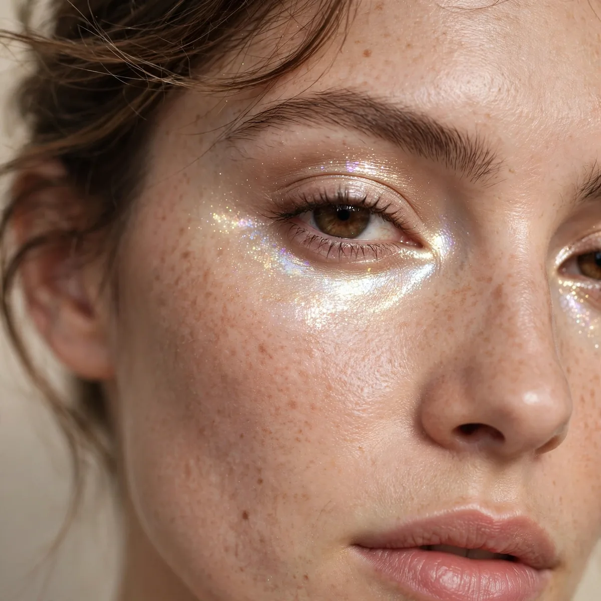 Bright luminous under-eye makeup