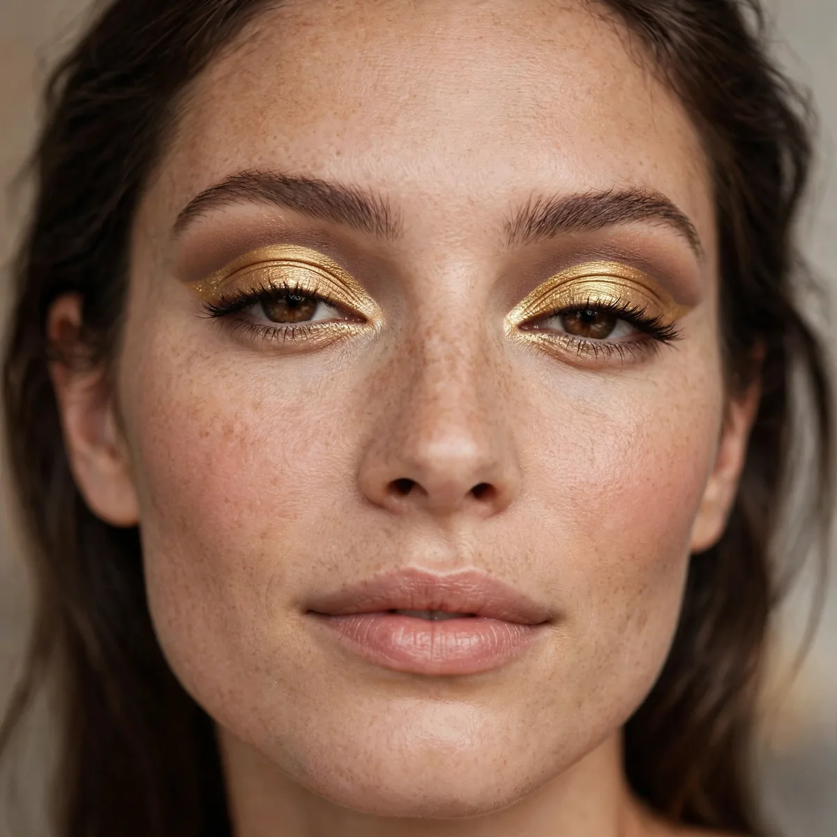 Gold cut crease eyeshadow look