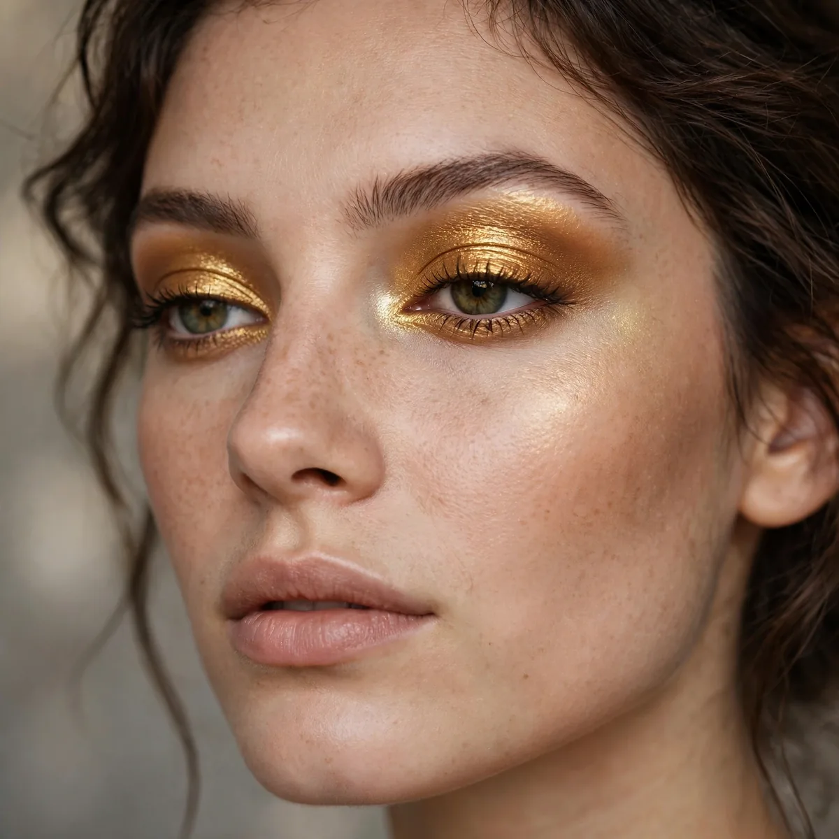 Molten gold evening eyeshadow