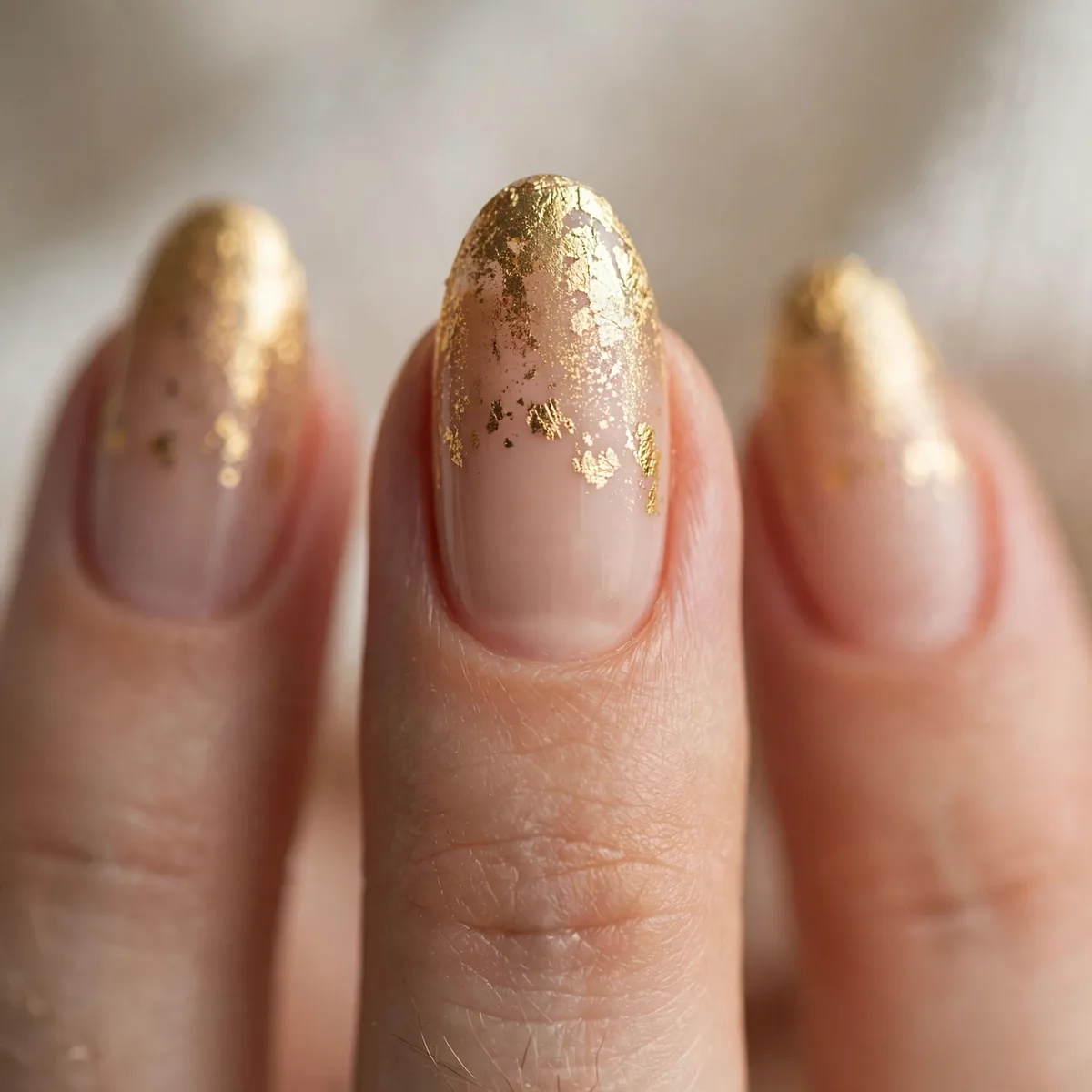 Gold foil fading up the nail