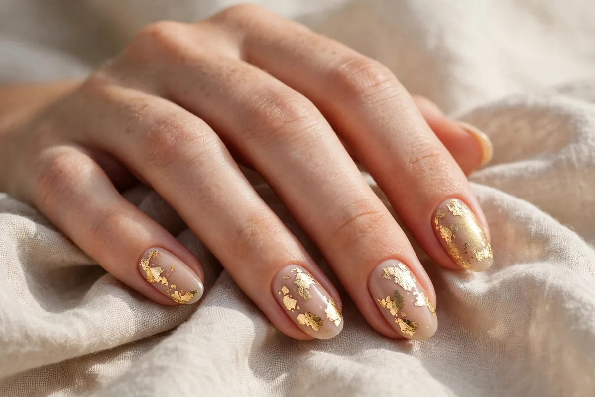18 Gold Foil Nail Ideas for a Luxe Accent