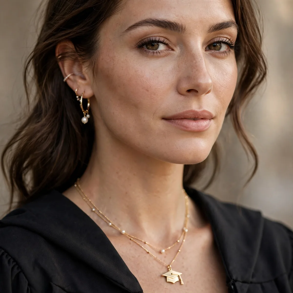 Jewelry with graduation gown