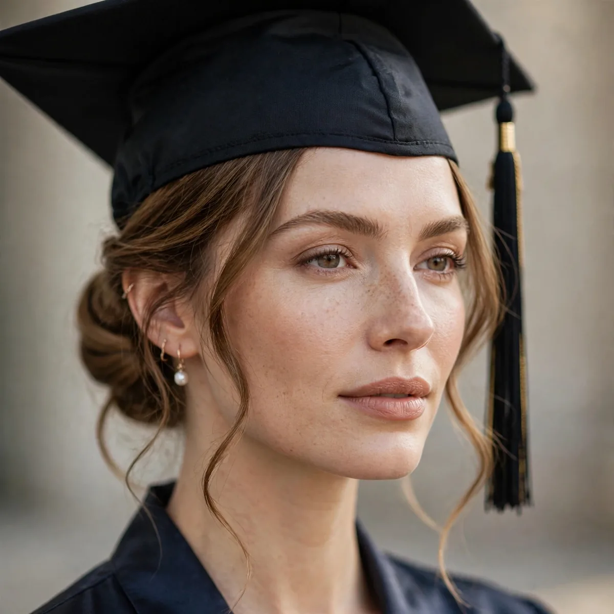 Hairstyle for graduation cap