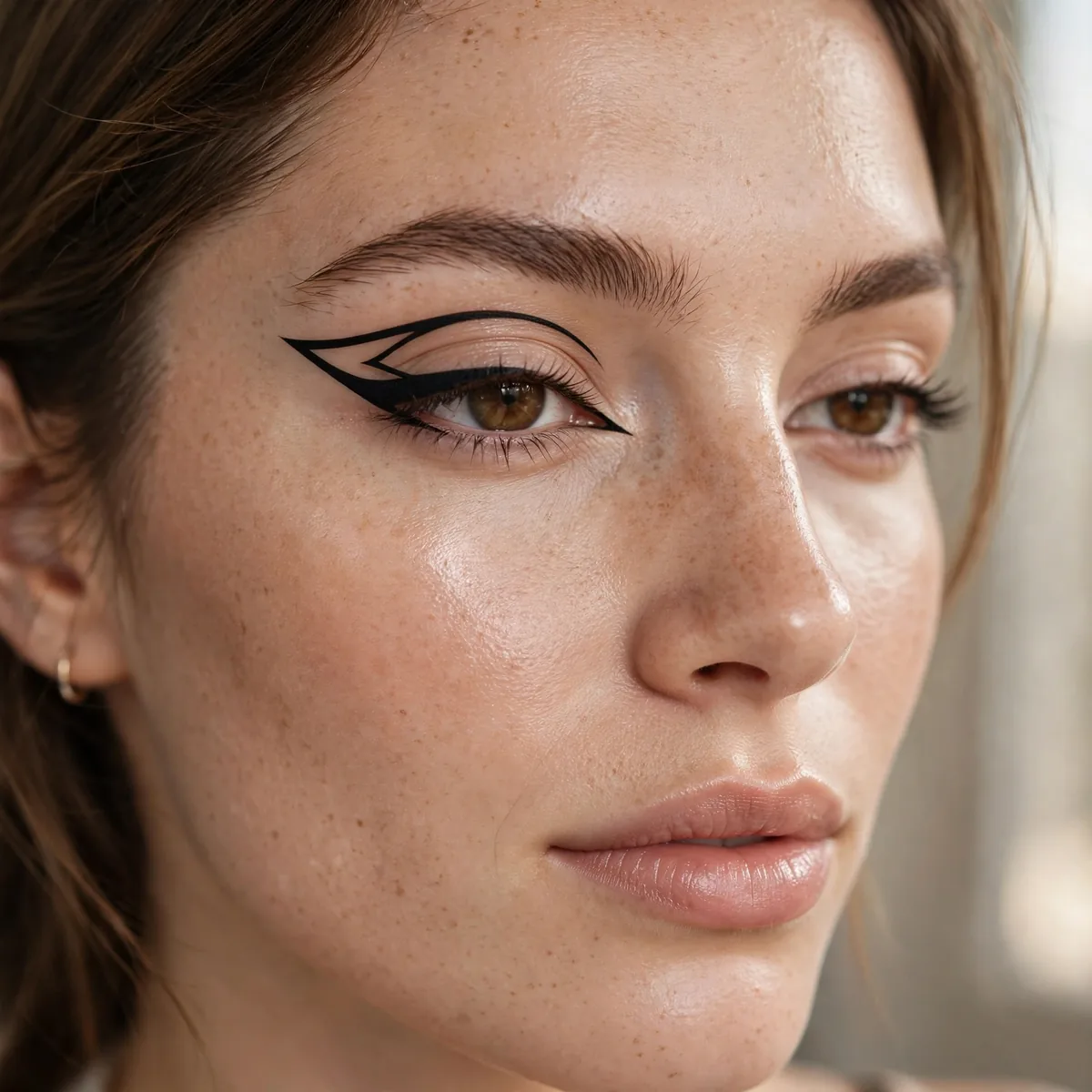 Negative space winged eyeliner