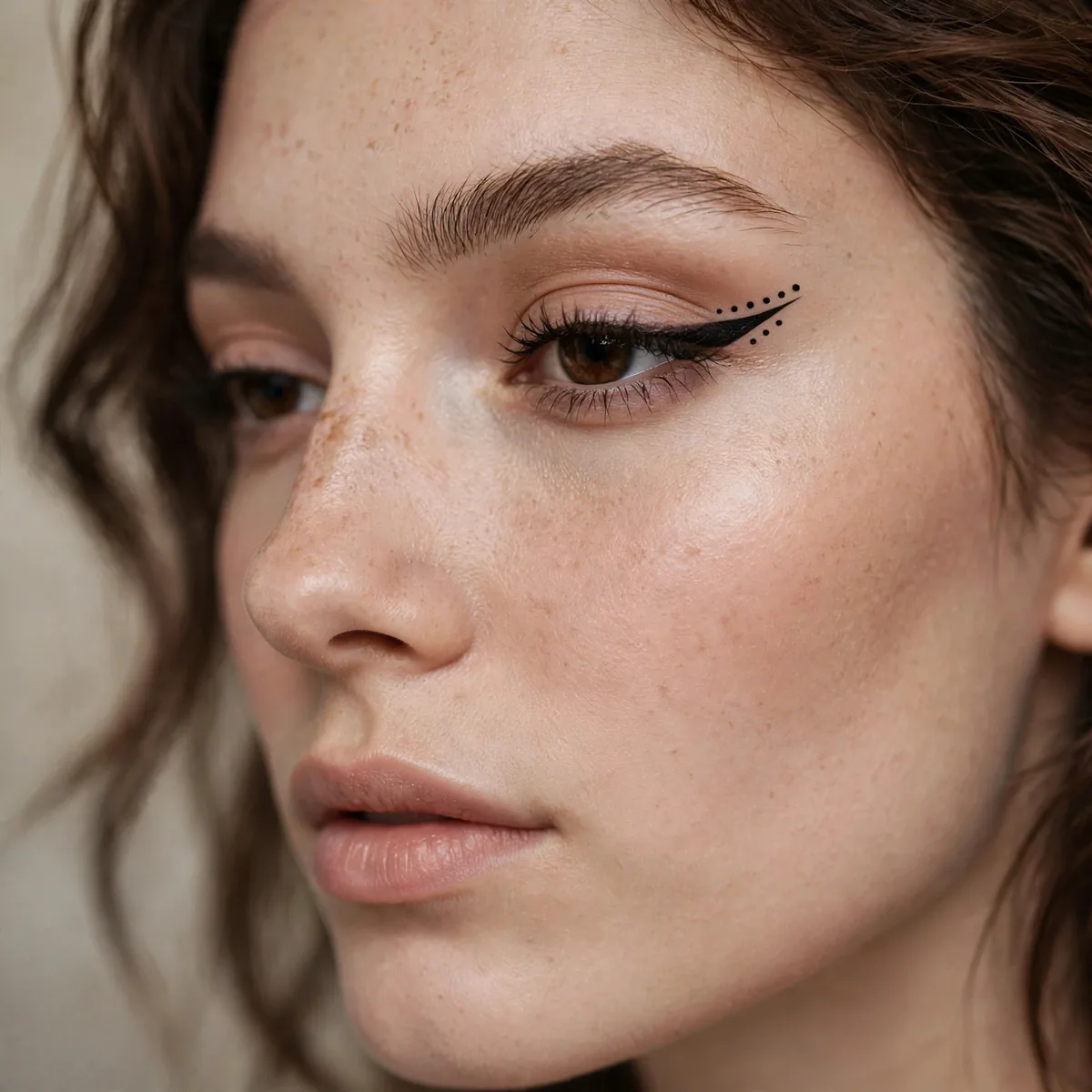 Dot accent graphic eyeliner