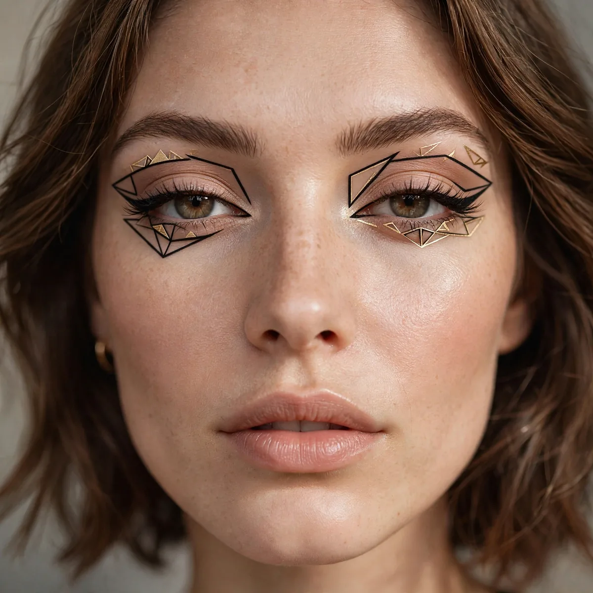 Geometric shapes eyeliner art