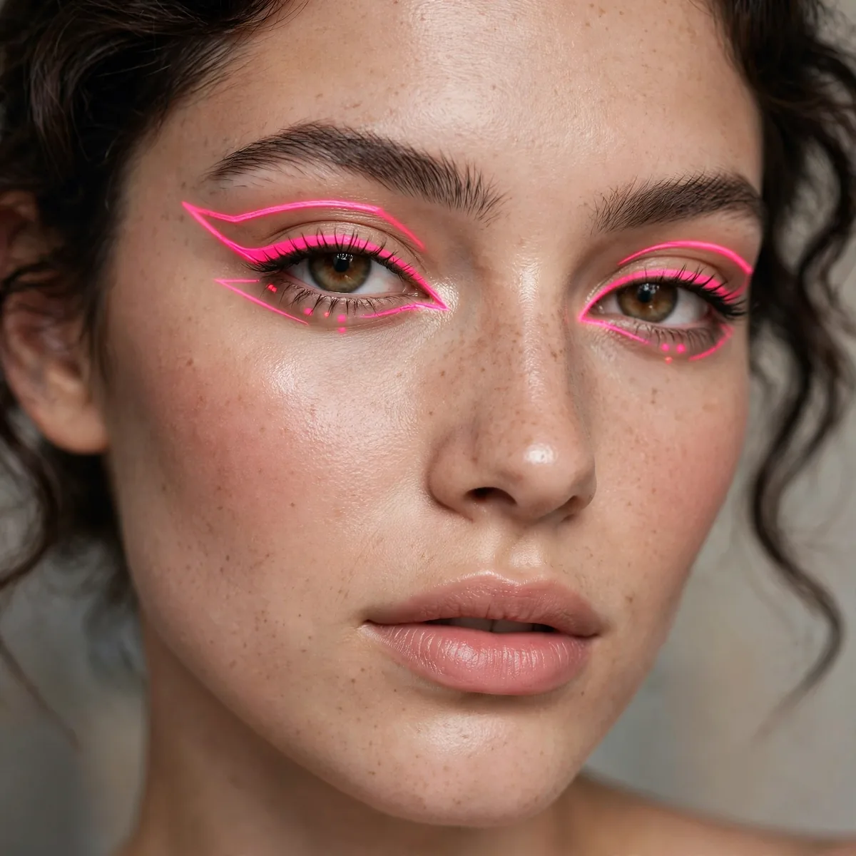 Neon accent graphic eyeliner