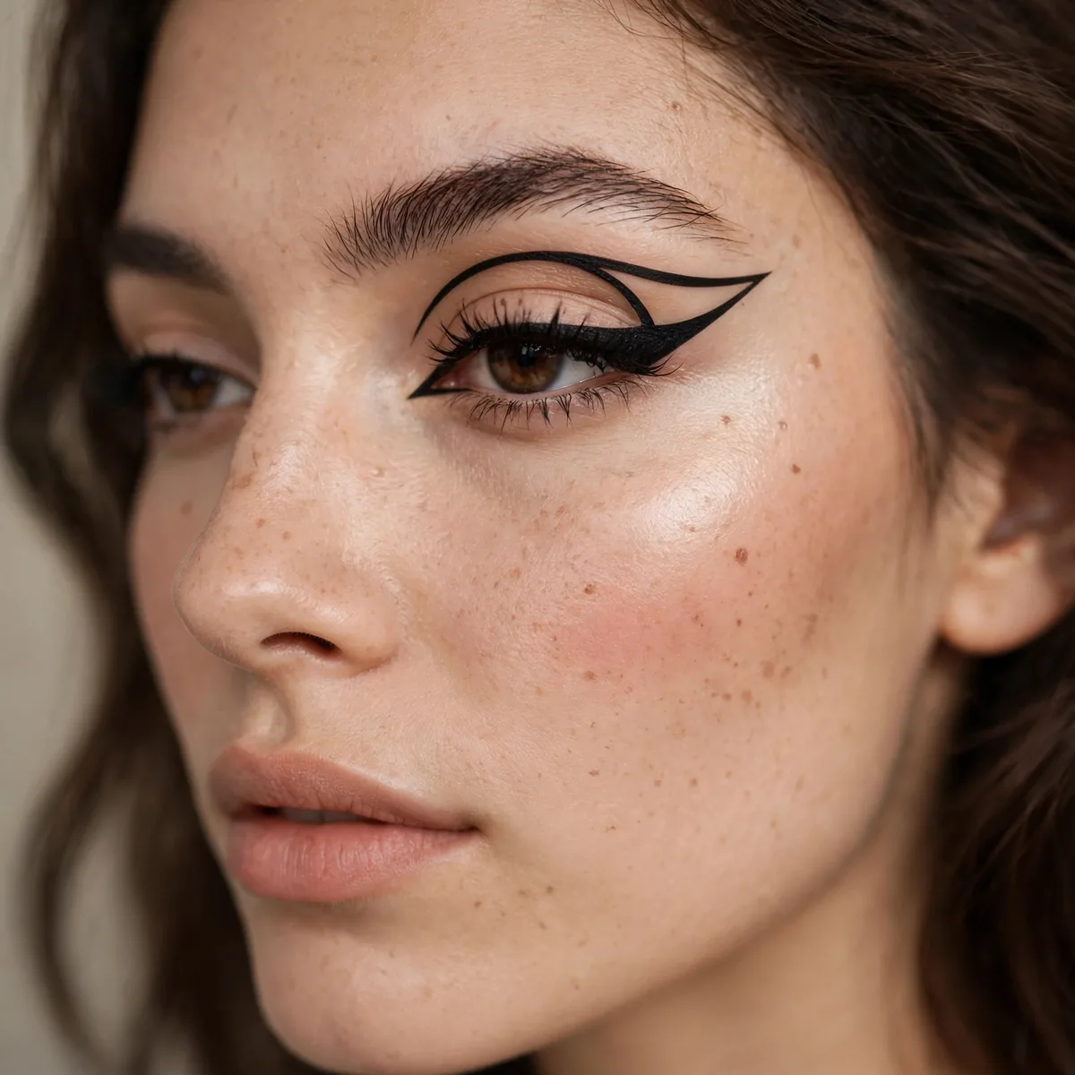 Cut out winged eyeliner design