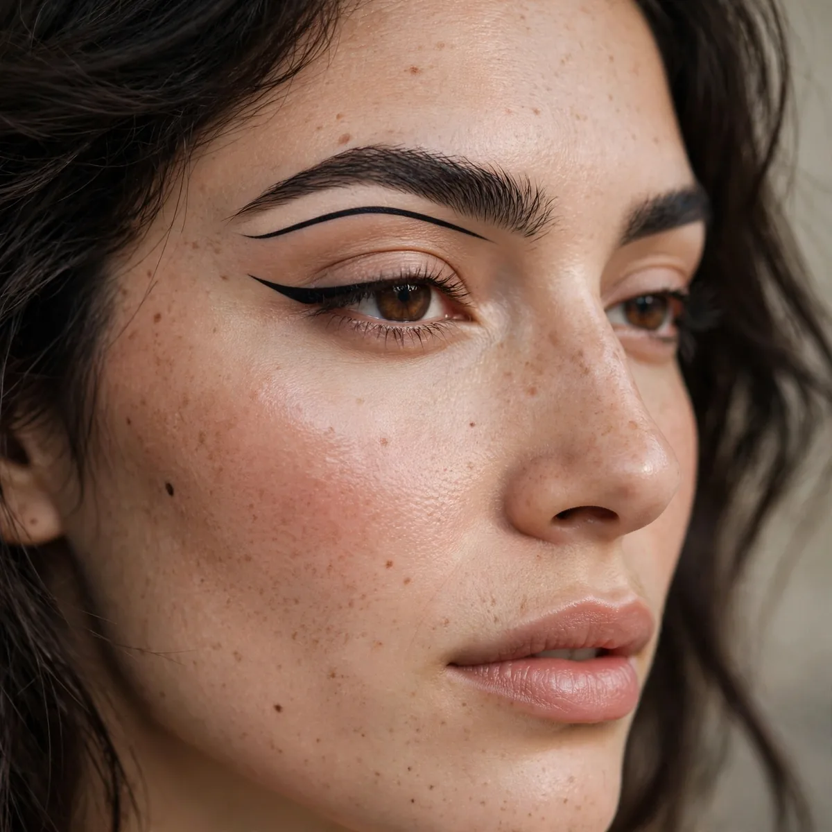 Brow bone graphic eyeliner line