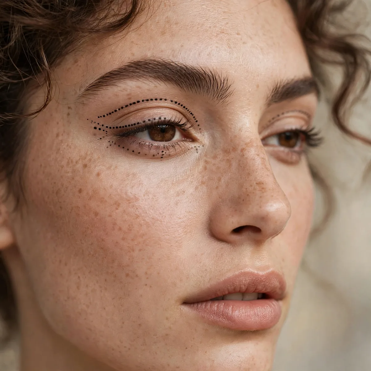 Dotted eyeliner accents