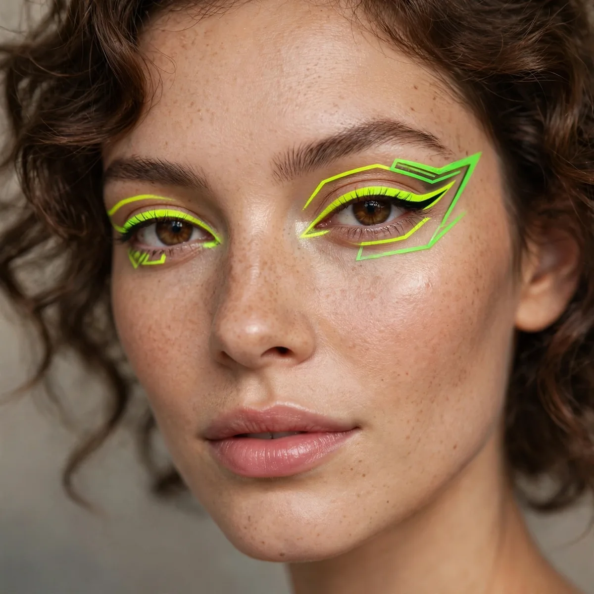 Neon graphic eyeliner