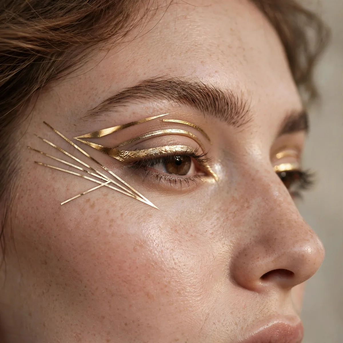 Metallic graphic eyeliner