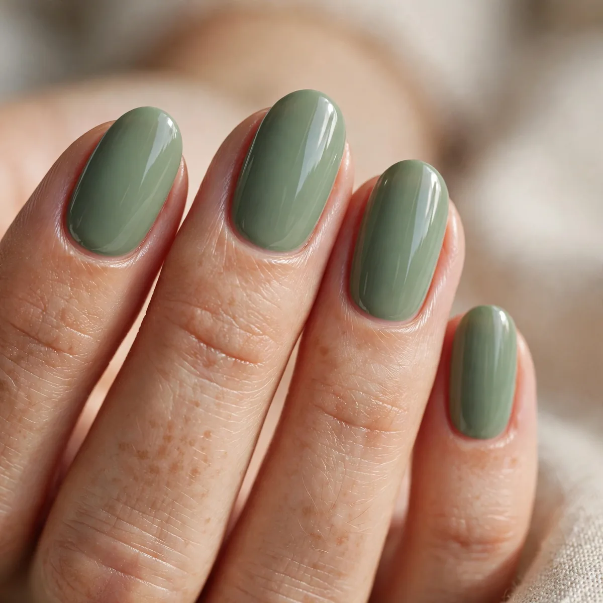 Sage green nail polish