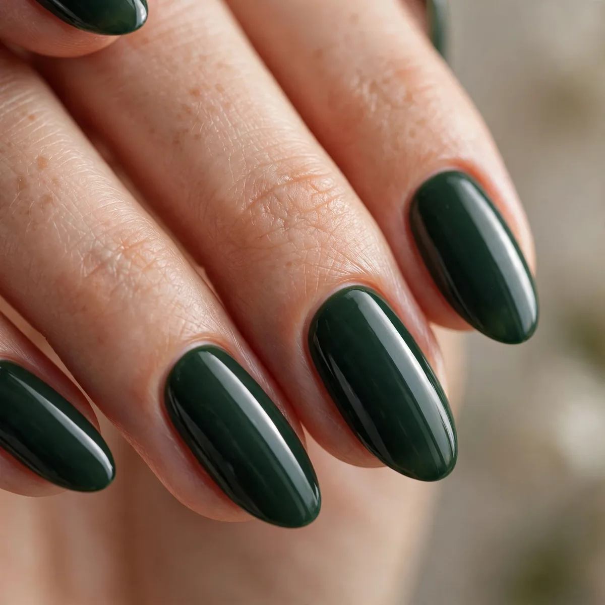 Forest green dark nails