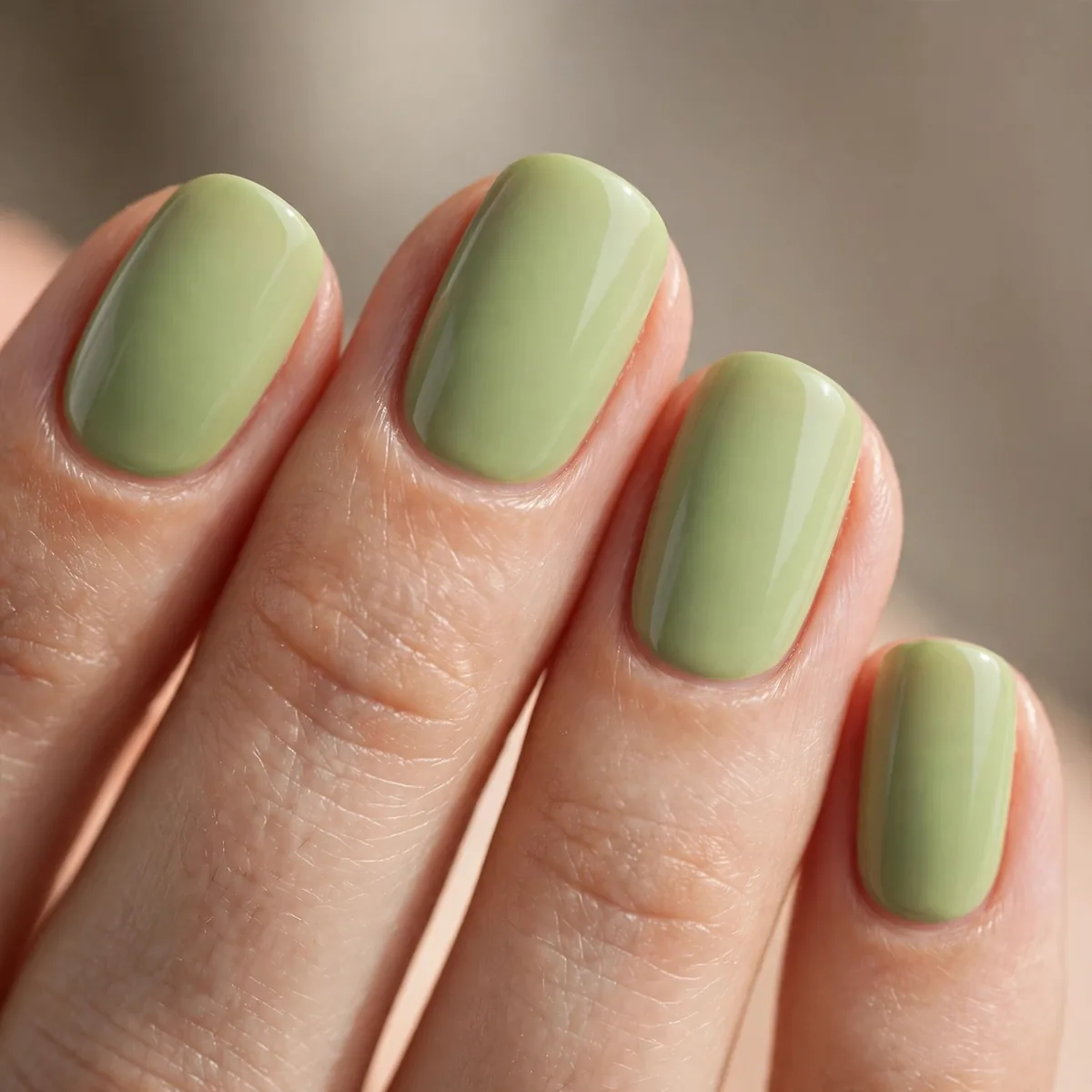 Pistachio light green nails