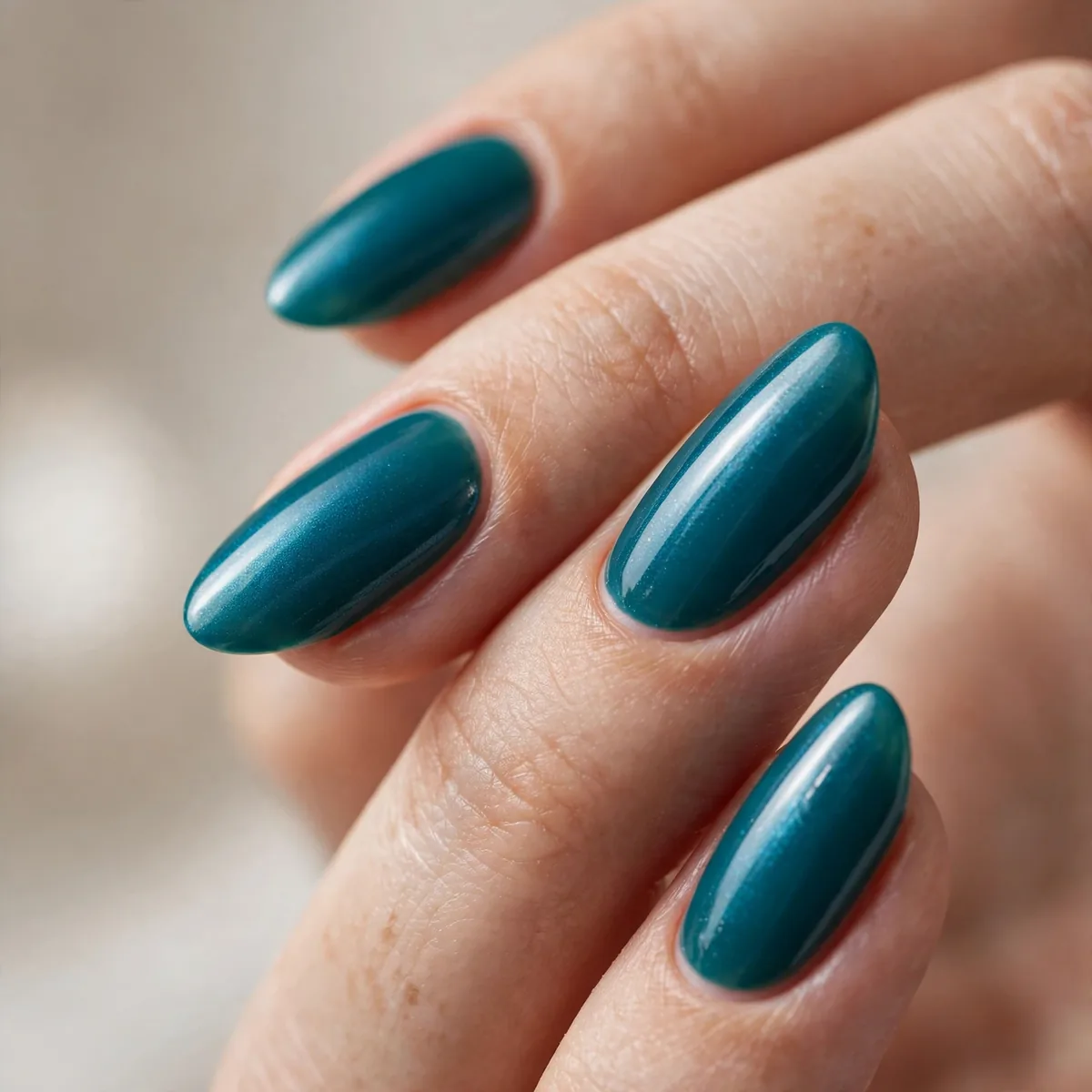 Teal green blue nails